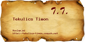 Tekulics Timon névjegykártya